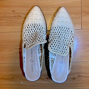NWOT Woven Straw Mules
